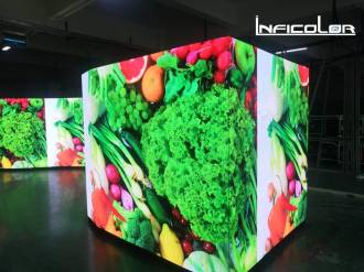 IR391 indoor P3.9 L shape corner cabinet with curve function